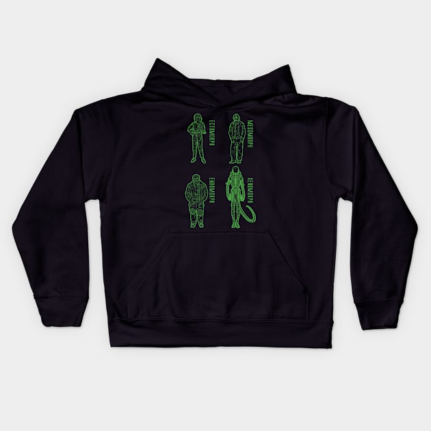 Body types - dark Kids Hoodie by forsureee